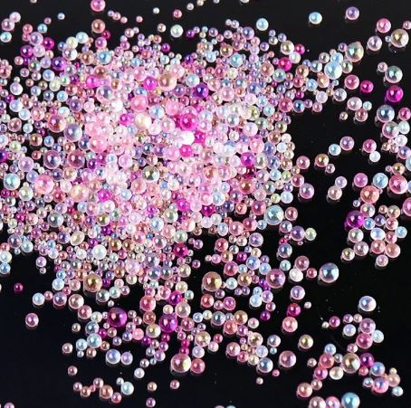 Beads - 2mm - Caviar Glass - Pink, Magenta Mix