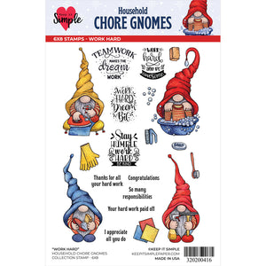 Chore Gnomes - Collection Stamp - Work Hard 6x8