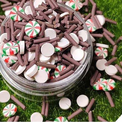 Polymer Clay - Peppermint & Chocolate Confetti