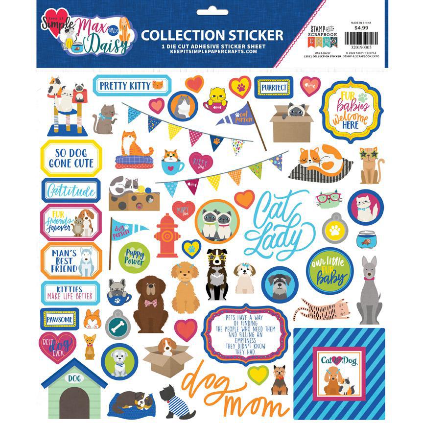 Max & Daisy 12x12 Sticker Sheet