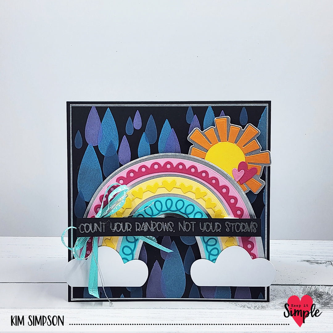 Create a rainbow background with Keep It Simple stencils and dies