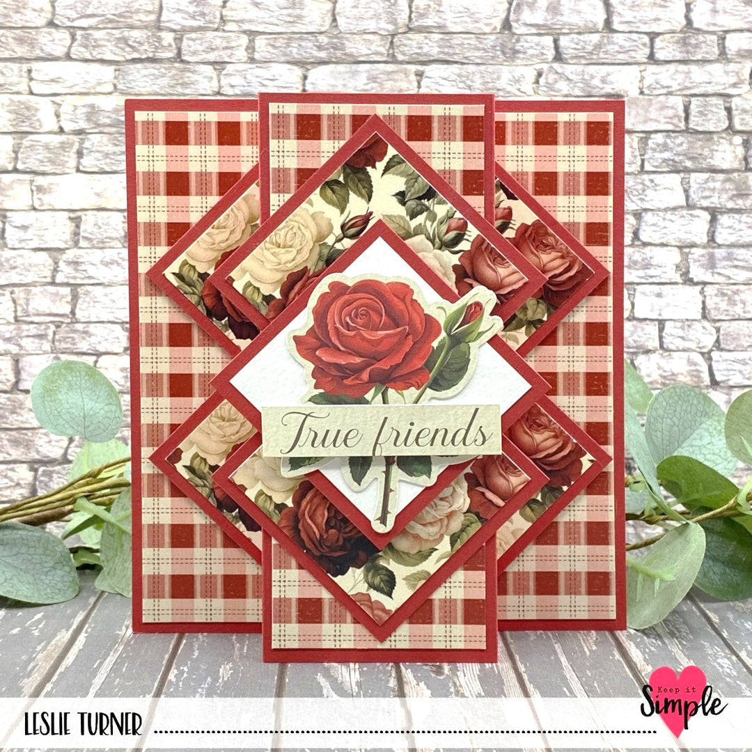 Layered Diamonds Pop Up Card with La Vie en Rose