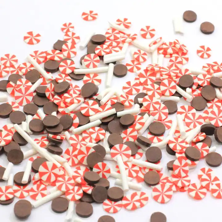 Polymer Clay - Red Peppermint  & Chocolate Mix
