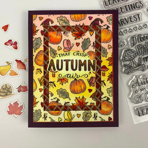 Autumn Charm - Stamp Background - Pumpkin 4x6