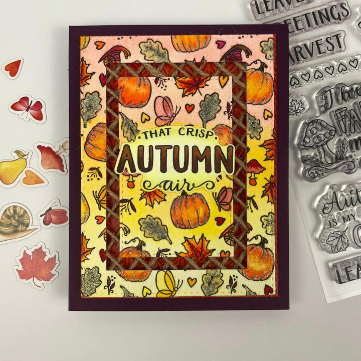 Autumn Charm - Stamp - Sentiment - 6x8 Autumn