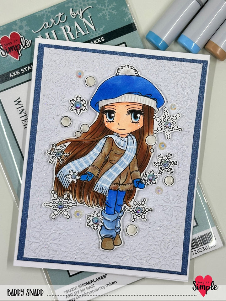 Art By Mi Ran - Stamp - Suzie Snowflakes
