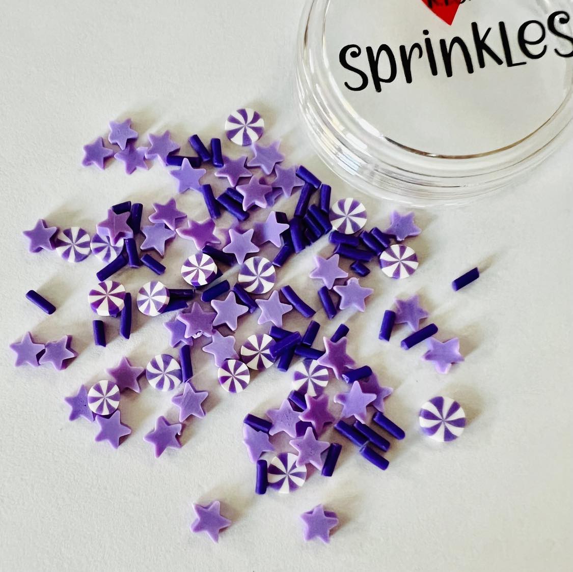 Polymer Clay - Stars & Purple Peppermints