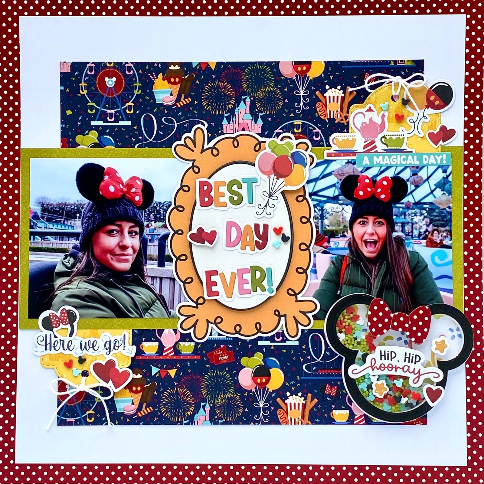 Polymer Clay - Red, White & Black Mouse Heads