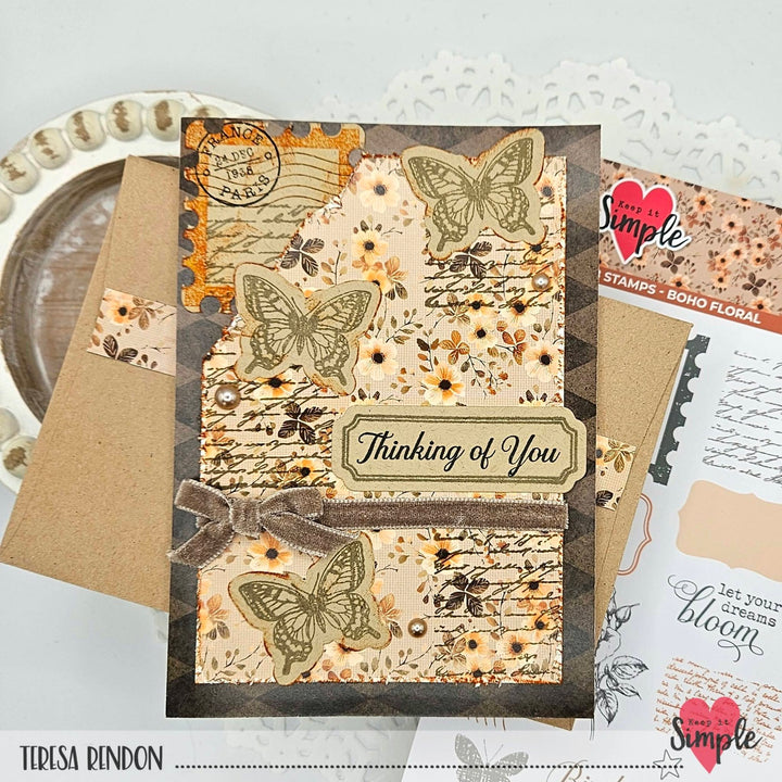 Boho Floral Outline Metal Die Set
