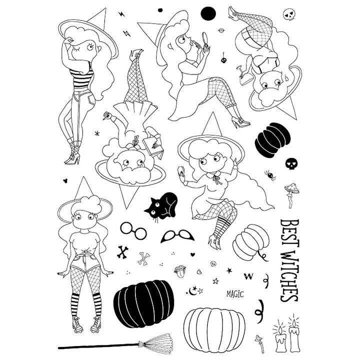 A Wee Bit Wicked - Stamp - Collection - Best Witches 6x8