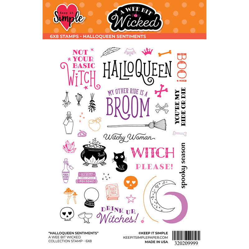 A Wee Bit Wicked - Stamp - Sentiments - Hallowqueen 6x8