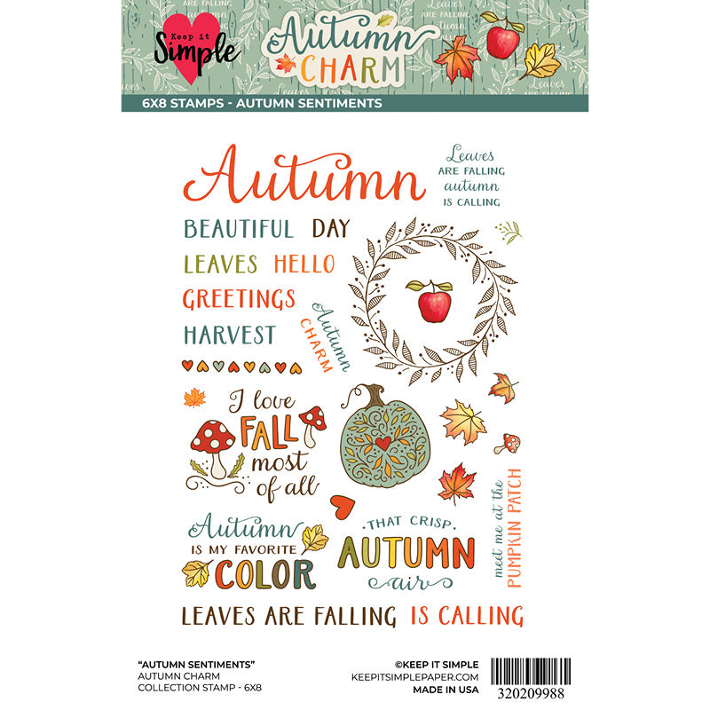 Autumn Charm - Stamp - Sentiment - 6x8 Autumn