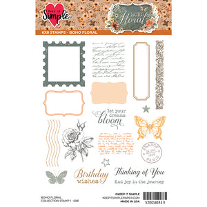 Boho Floral 6x8 Photopolymer Stamp Set