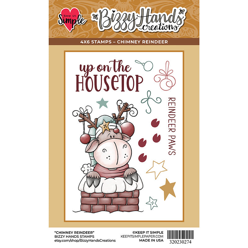 Bizzy Hands - Stamp - Chimney Reindeer