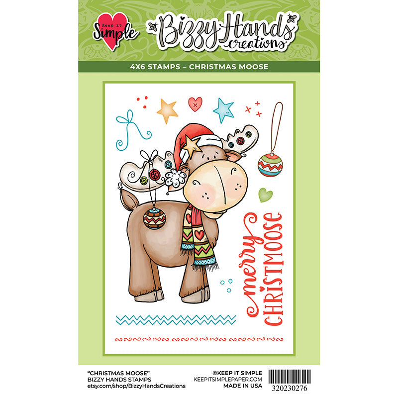Bizzy Hands - Stamp - Christmas moose