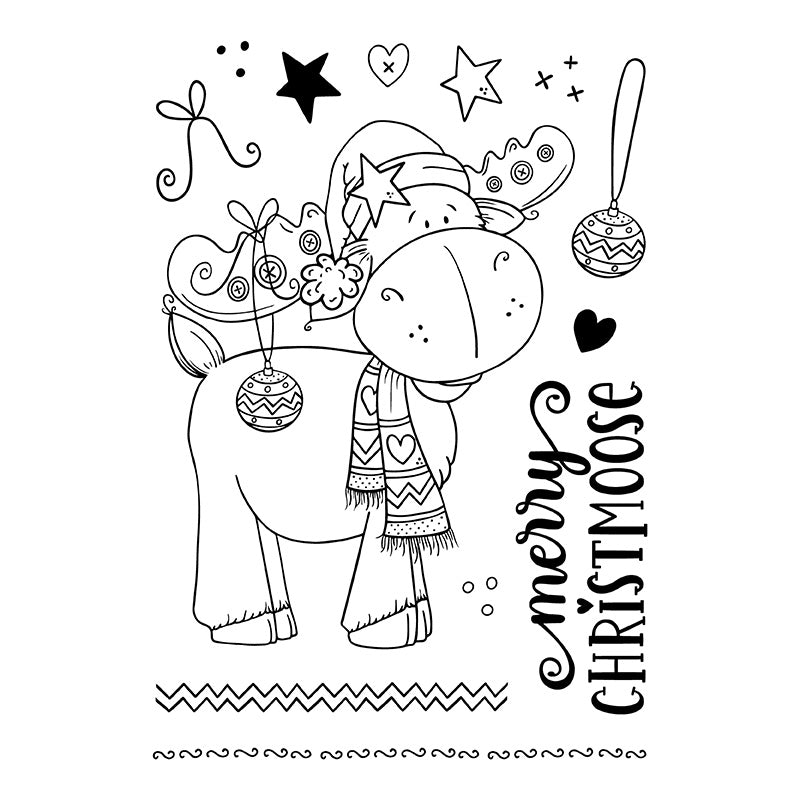 Bizzy Hands - Stamp - Christmas moose