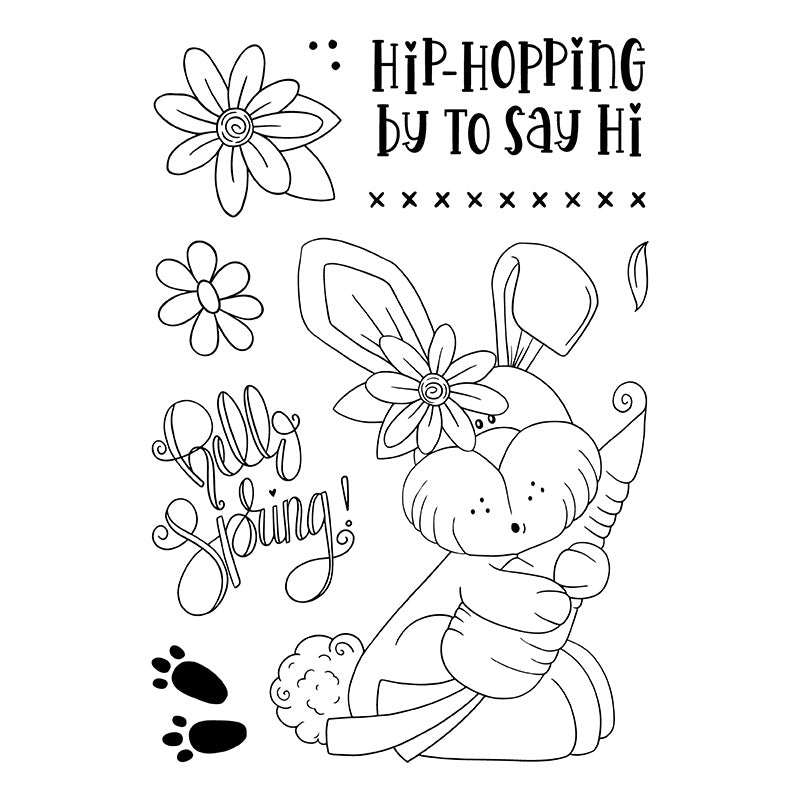 Bizzy Hands - Stamp - Hello Spring Bunny