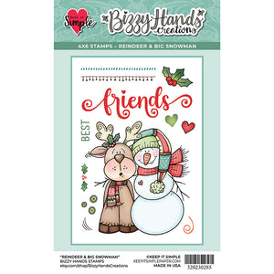 Bizzy Hands - Stamp - Reindeer and Big Snowman