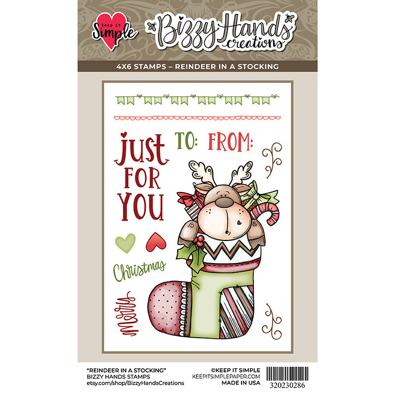 Bizzy Hands - Stamp - Reindeer Stocking
