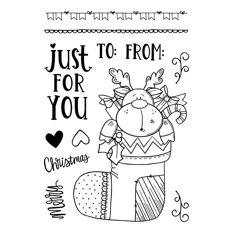 Bizzy Hands - Stamp - Reindeer Stocking