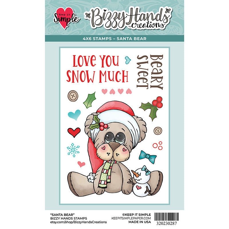 Bizzy Hands - Stamp - Santa Bear