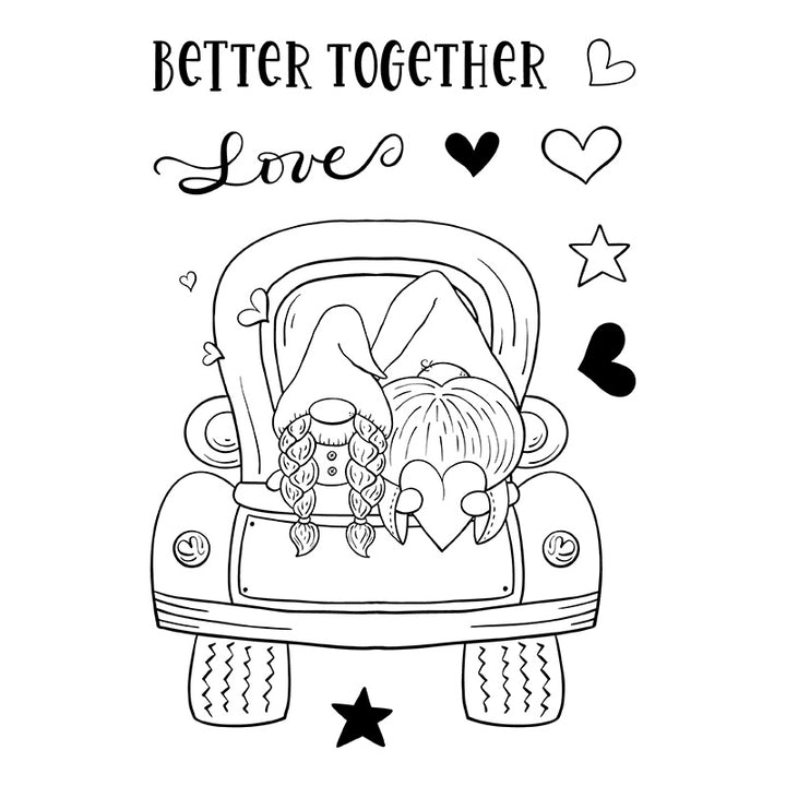 Bizzy Hands - Stamp - Valentine Gnome Truck
