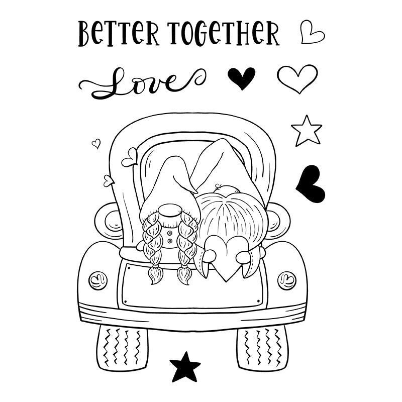 Bizzy Hands - Stamp - Valentine Gnome Truck