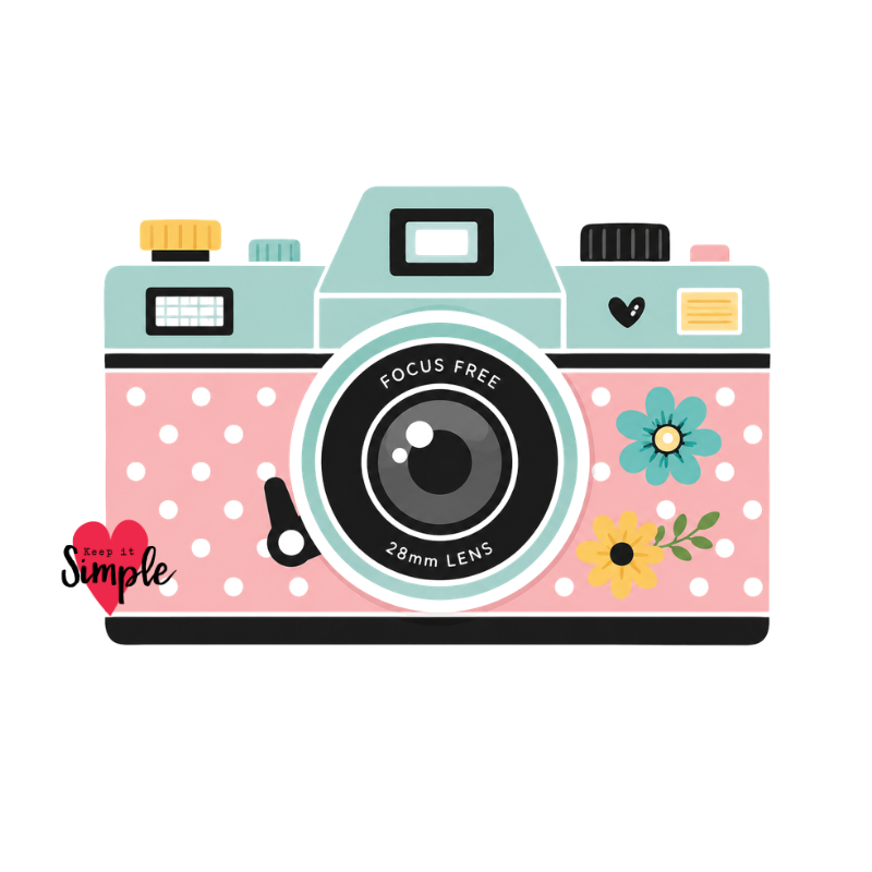 KIS Sticker - Floral Camera - Die Cut Vinyl Sticker