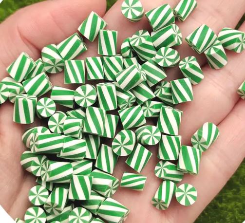 Polymer Clay - Chunky Green Peppermints