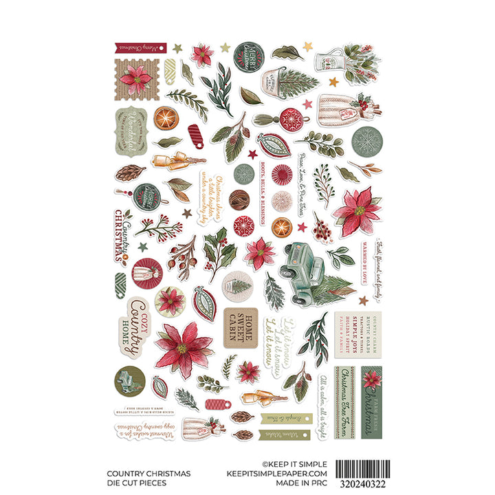 Country Christmas Die Cut Pieces