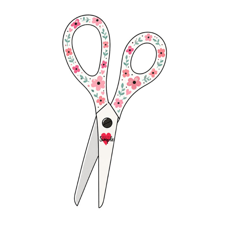 KIS Sticker -  Floral Scissors - Die Cut Vinyl Sticker