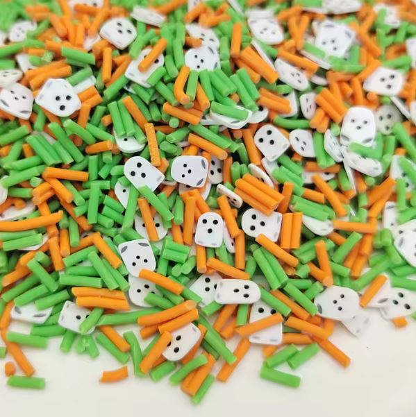 Polymer Clay - Green & Orange Ghosts
