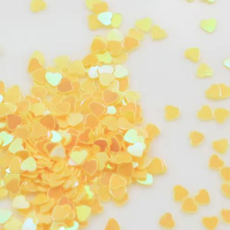 Glitter - Heart Shaped - Yellow