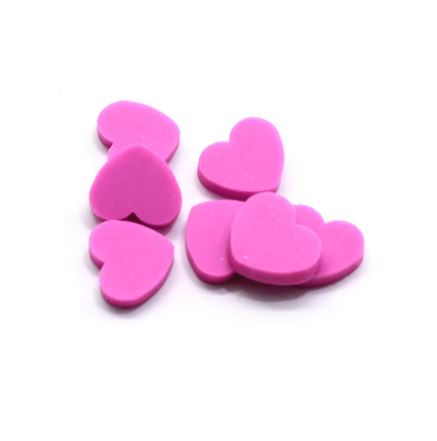 Polymer Clay - Hearts - Hot Pink
