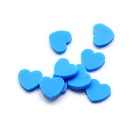 Polymer Clay - Hearts - Baby Blue