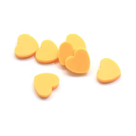 Polymer Clay - Hearts - Peach