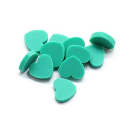 Polymer Clay - Hearts - Turquoise