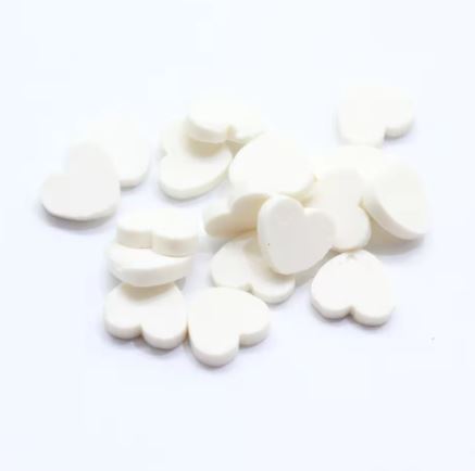 Polymer Clay - Hearts - White