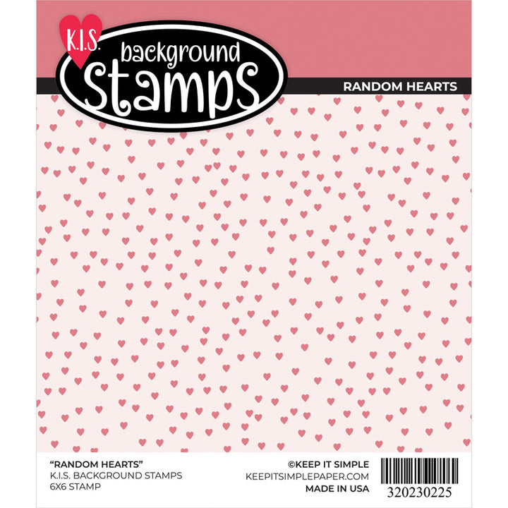 Background Stamp - Random Hearts 6x6