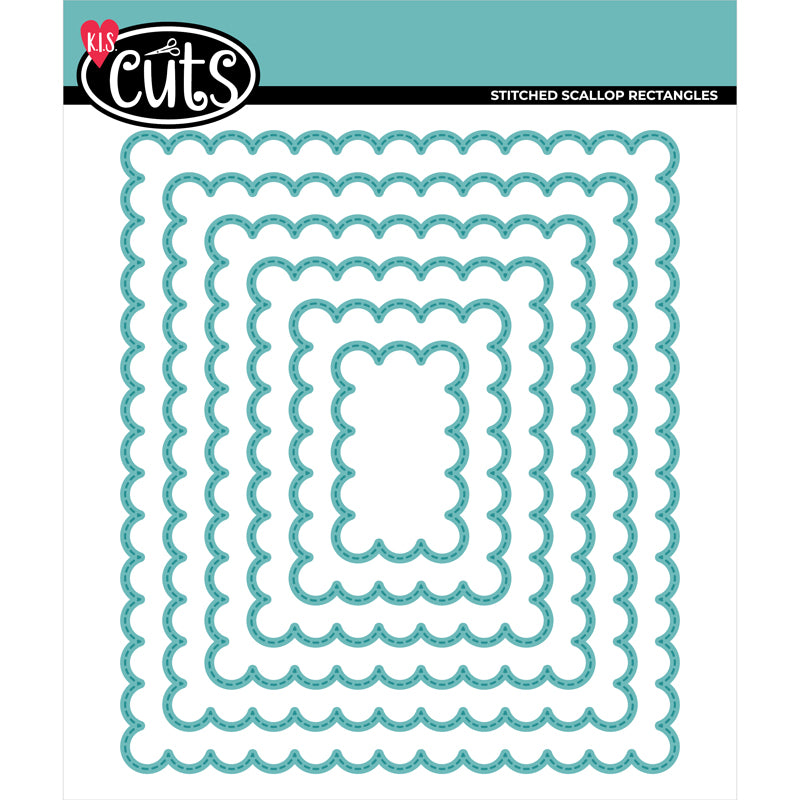 Back to Basics - Metal Die - Nested Stitched Scallop Rectangle