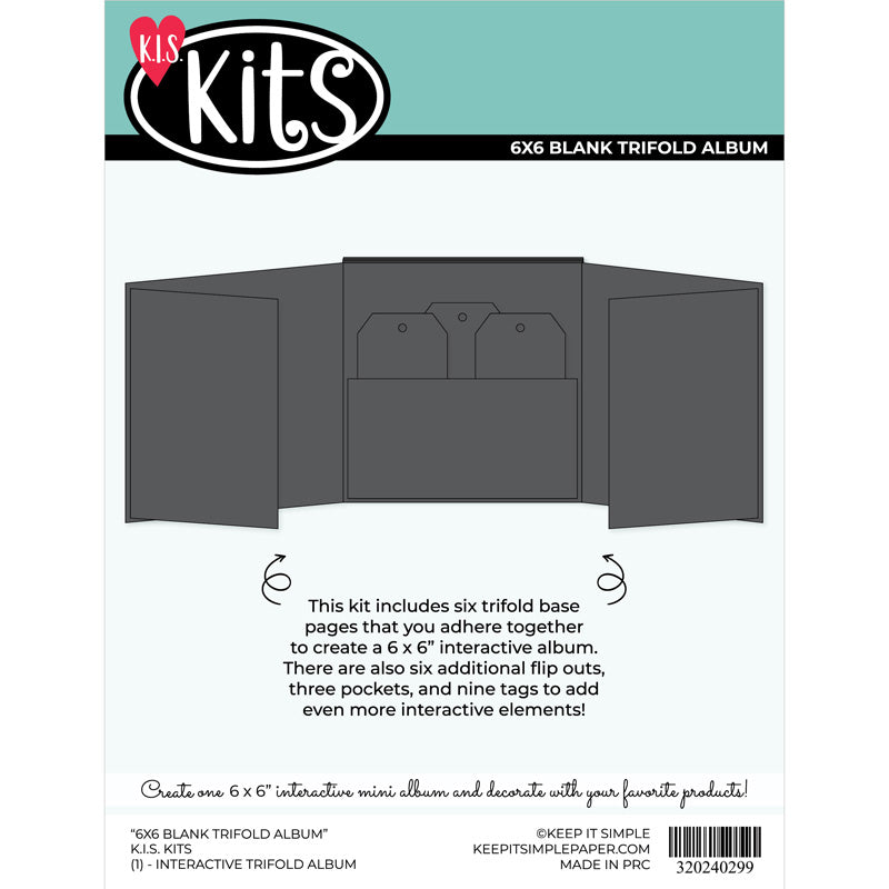 KIS Kits - 6x6 Blank Trifold Album - Black