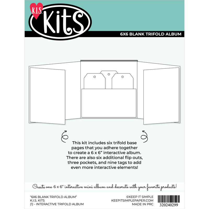 KIS Kits - 6x6 Blank Trifold Album - White