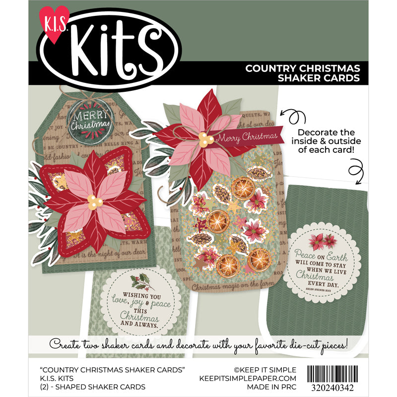 Country Christmas Shaker Cards Kit