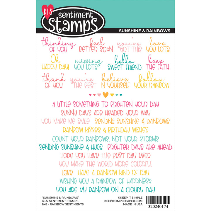 Back To Basics - Sentiment Stamp - Sunshine &amp; Rainbows