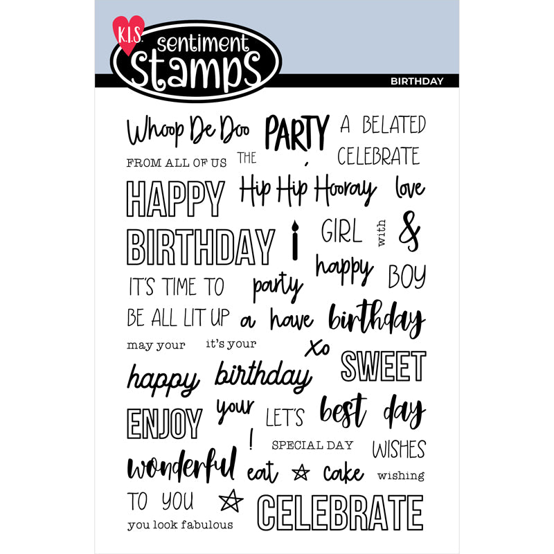 Back To Basics - Sentiment Stamp - Birthday
