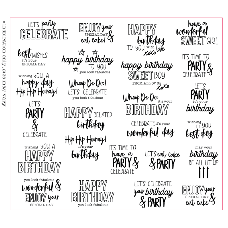 Back To Basics - Sentiment Stamp - Birthday