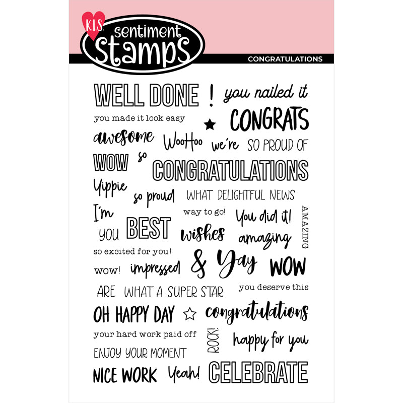 Back To Basics - Sentiment Stamp - Congratulations