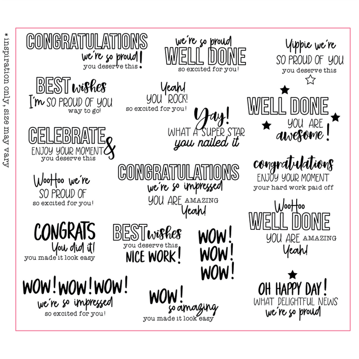Back To Basics - Sentiment Stamp - Congratulations