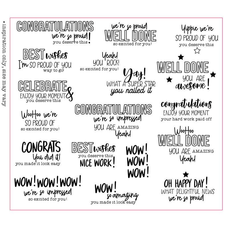 Back To Basics - Sentiment Stamp - Congratulations