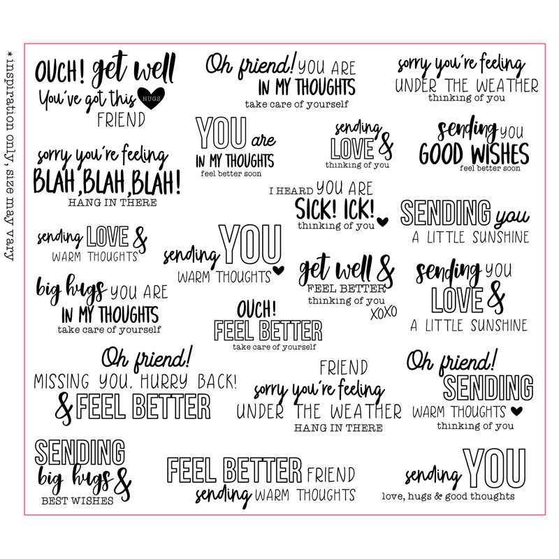 Back To Basics - Sentiment Stamp -  Get Well